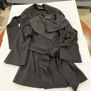 Lot of Calvin Klein Small Belted Tunic Pindot Cardigan Quiet Luxury Professional